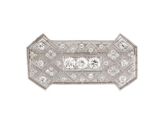 21718 - Edwardian Platinum Diamond Brooch
