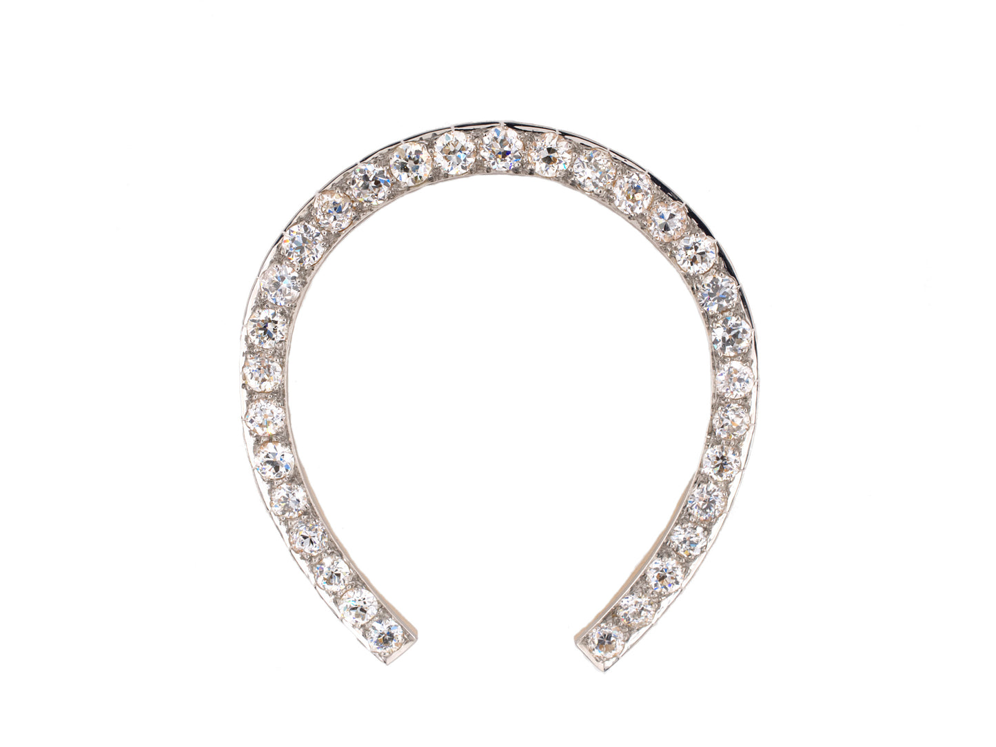 23943 - Victorian Platinum Gold Diamond Horseshoe Pin
