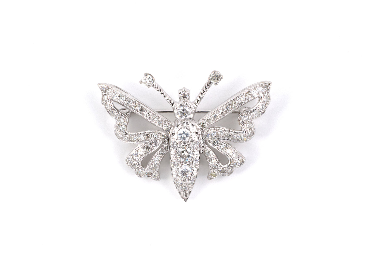 24235 - SOLD - Gold Diamond Butterfly Pendant Pin