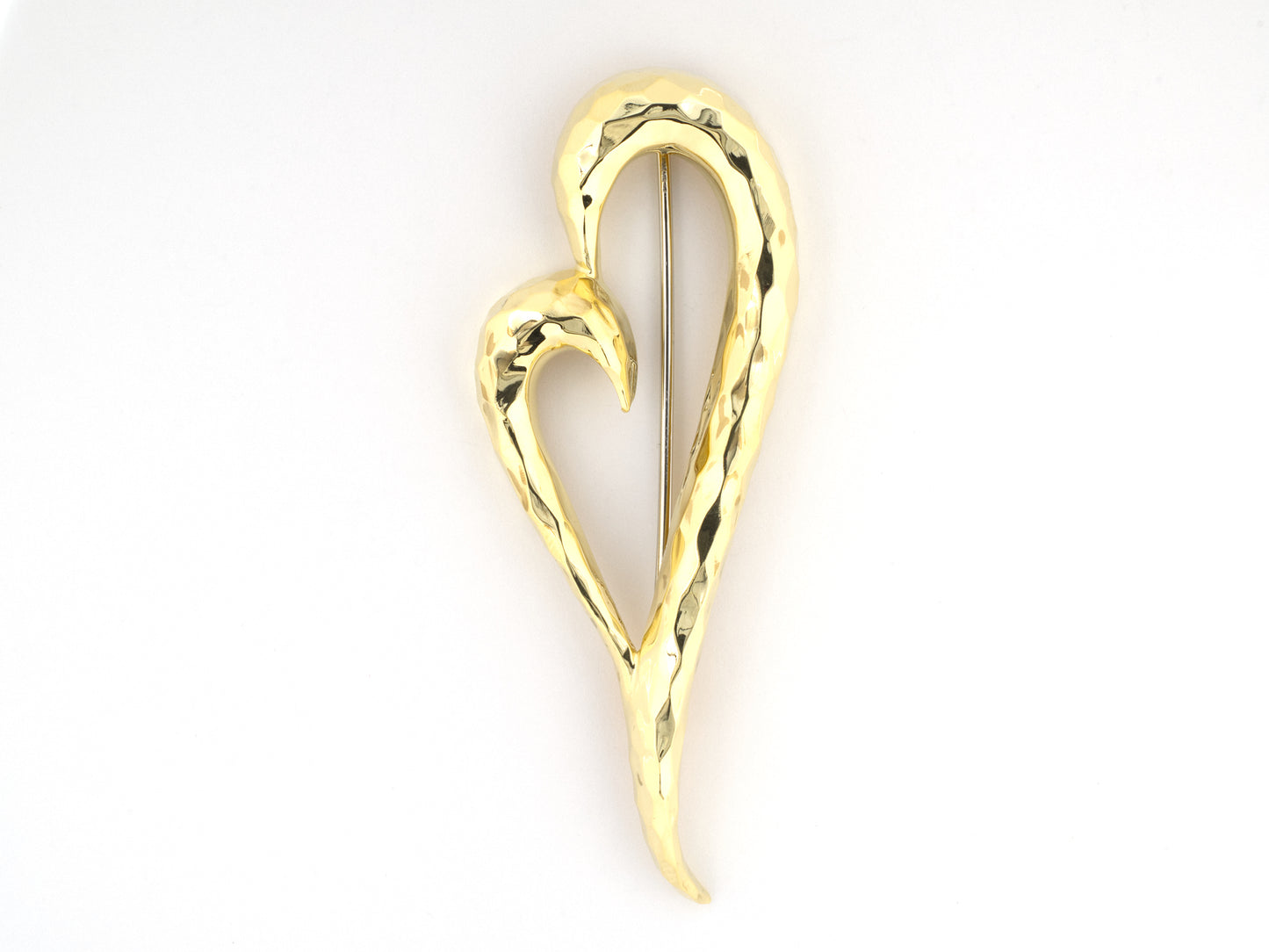 24247 - SOLD - Dunay Gold Faceted Bleeding Heart Pin