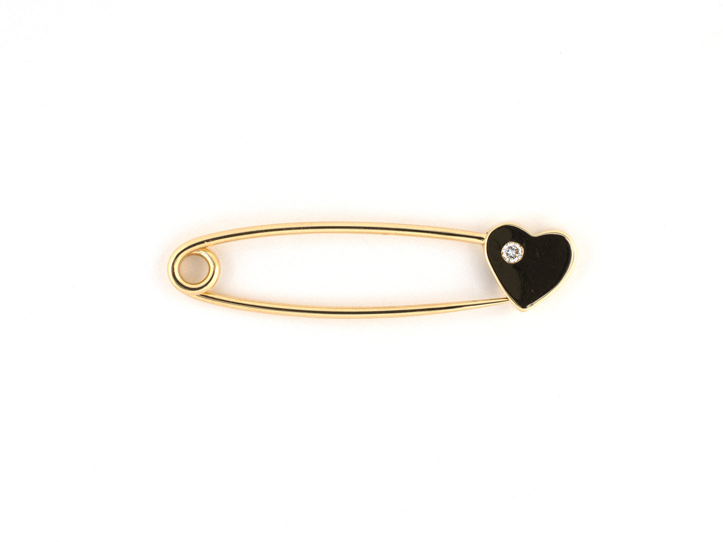 24290 - Gold Diamond Heart Shape Safety Pin