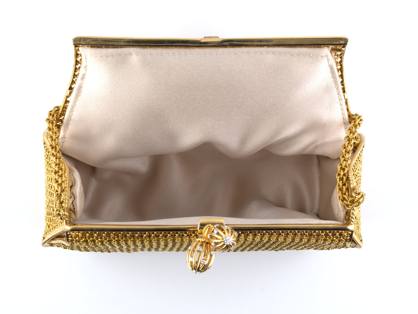 30571 - Circa 1950 Gold Platinum Diamond Mesh Purse