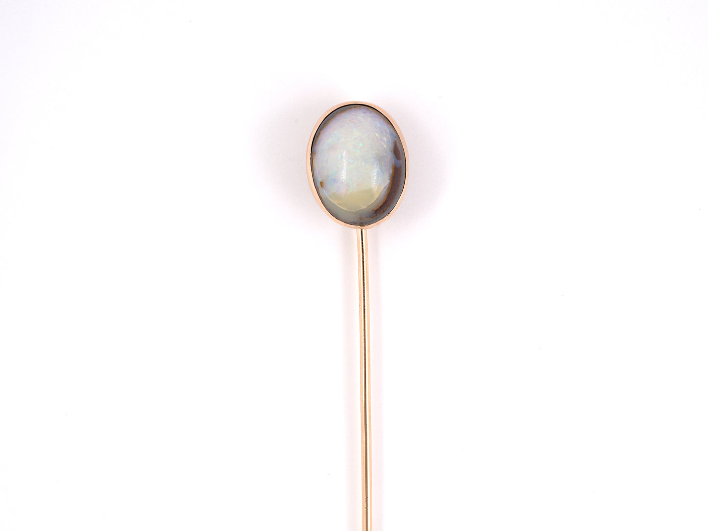31370 - SOLD - Victorian Gold Oval Opal Stick Pin