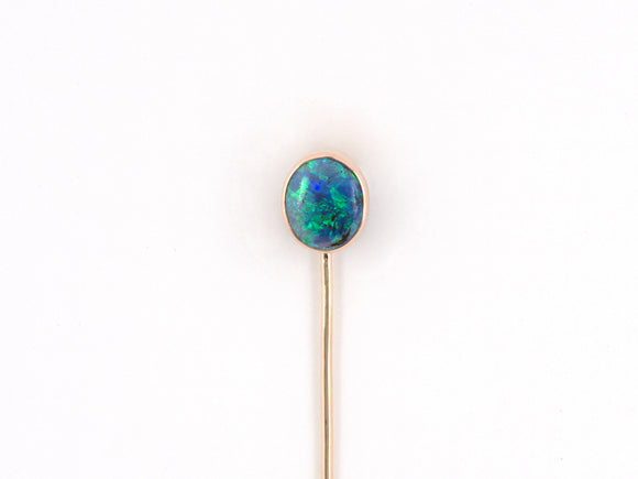 31372 - 14K Yg Oval Opal Victorian Stick Pin