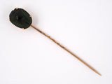 31373 - Victorian Gold Genuine Beetle Shell Scarab Twisted Stem Stick Pin