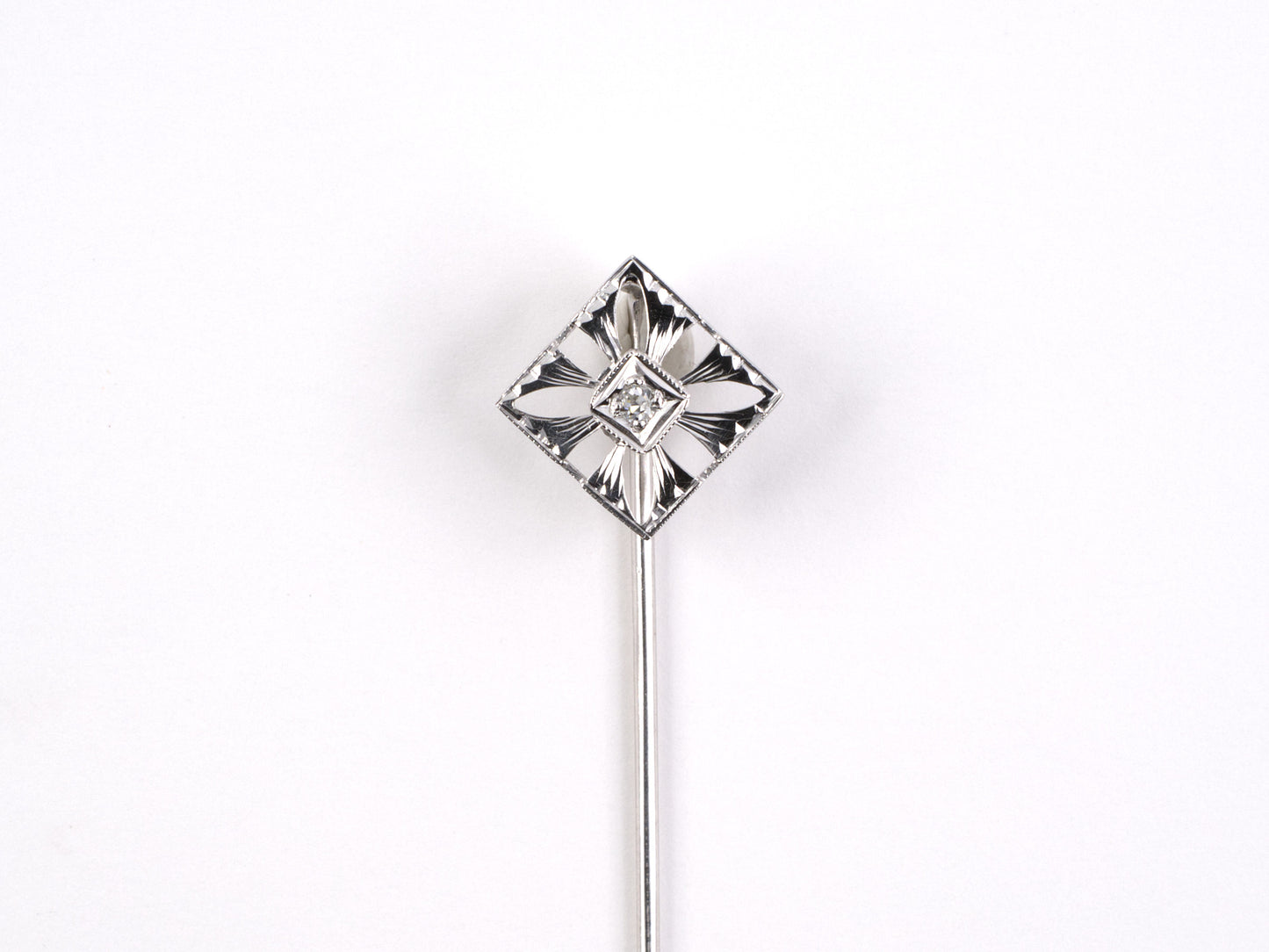 31374 - SOLD - Art Deco Gold Diamond Stick Pin