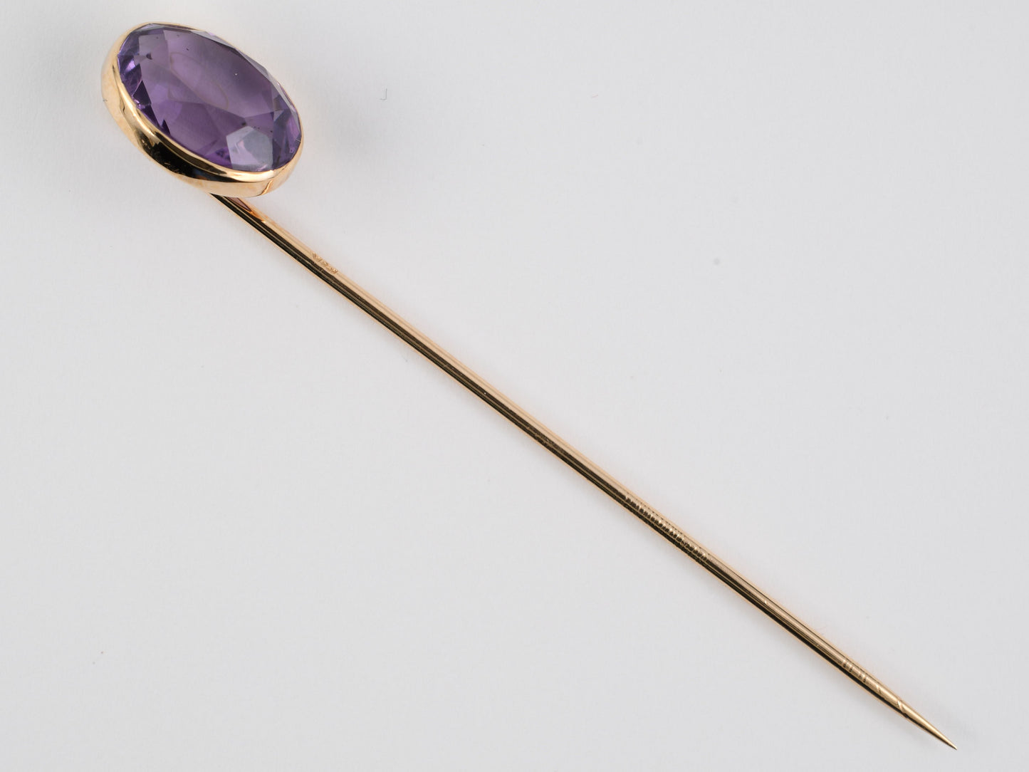 31401 - Gold Amethyst Stick Pin