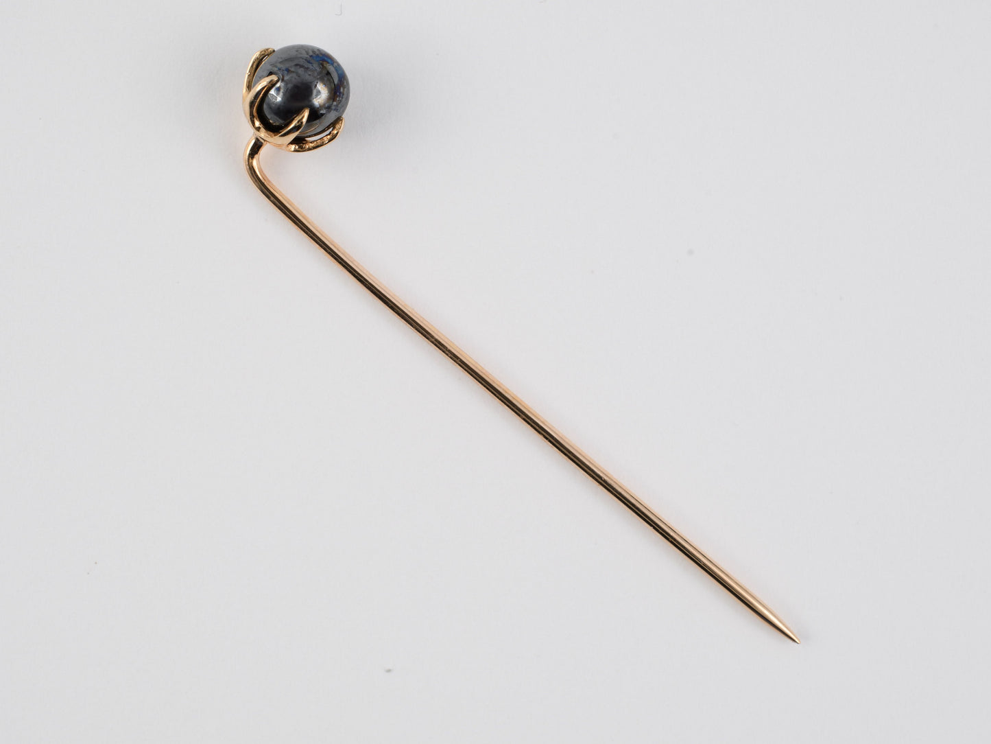 31402 - Gold Hematite Bead Stick Pin
