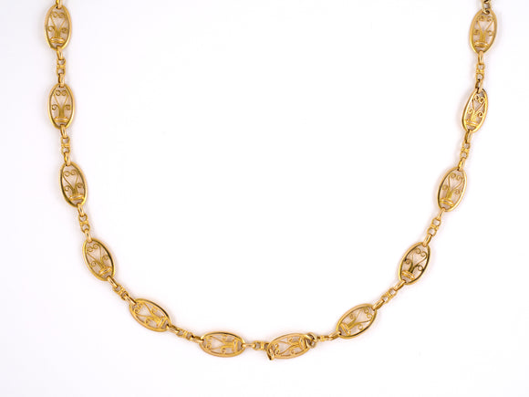 43382 - Circa 1940s Gold Oval Link Necklace