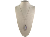 45302 - Art Deco Platinum Diamond Sapphire Onyx Enamel Bird Flower Pin Pendant With Sautoir