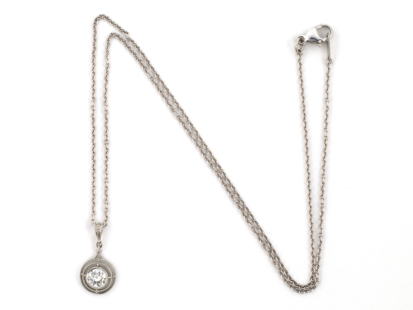 45406 - Platinum Diamond Merry Widow Pendant Necklace