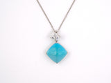 45462 - Platinum Sugarloaf Turquoise Diamond Pendant Necklace