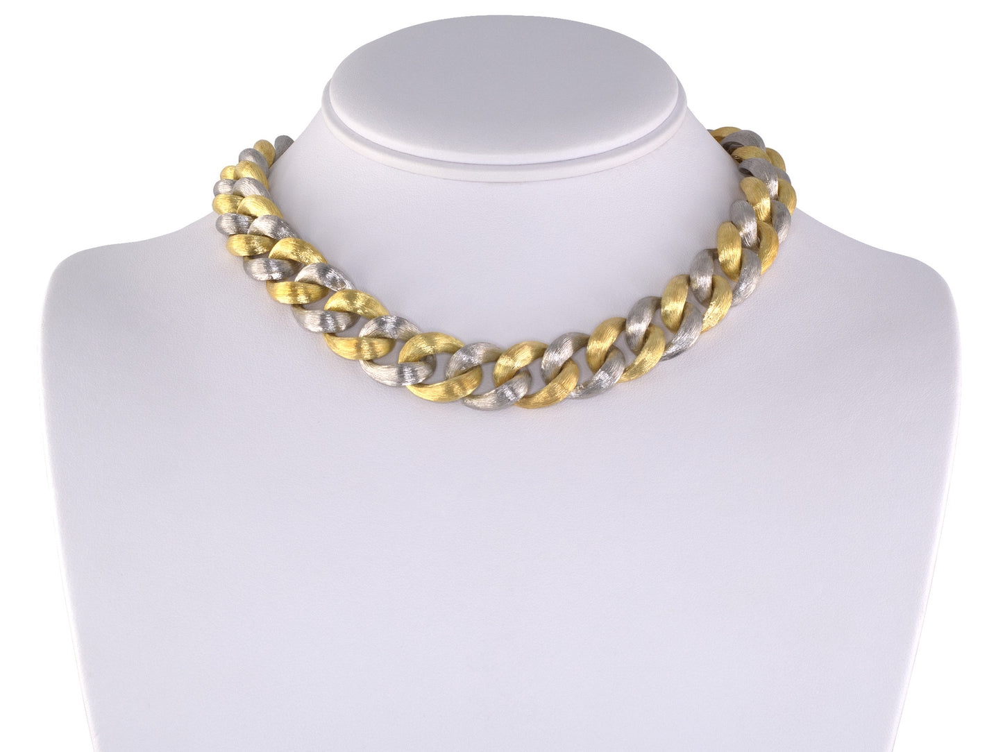 45557 - SOLD - Dunay Gold Platinum Woven Sabi Link Necklace