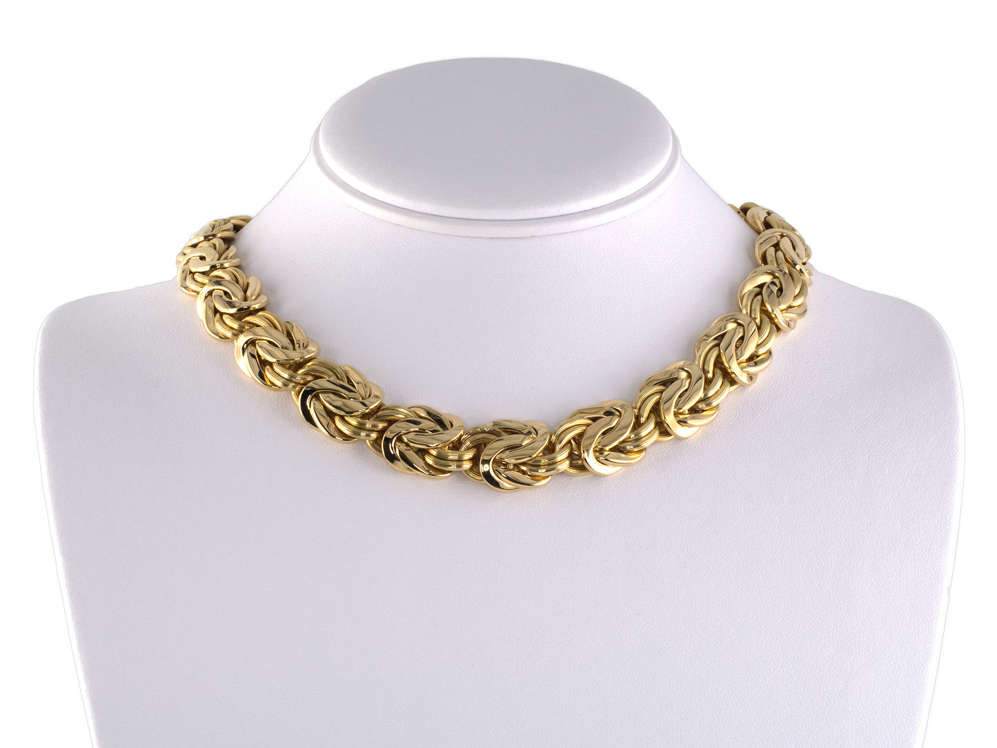45584 - Abel & Zimmerman German Gold Woven Knot Link Necklace