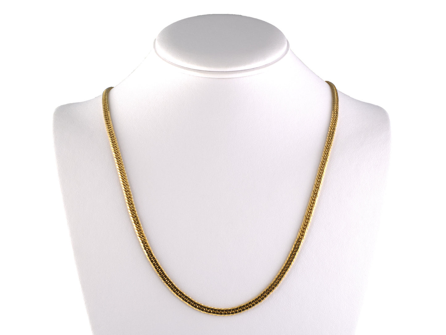 45619 - 18k Flat Curb Link 4.0 mm Wide Chain Necklace