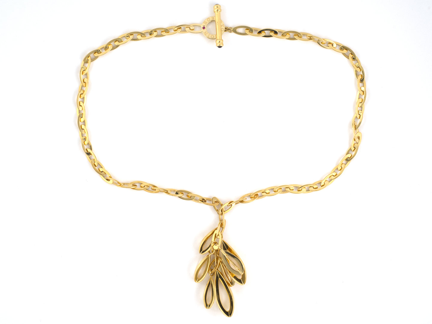 45626 - Roberto Coin Gold Sapphire Ruby Drop Dangle Cluster Pendant Necklace