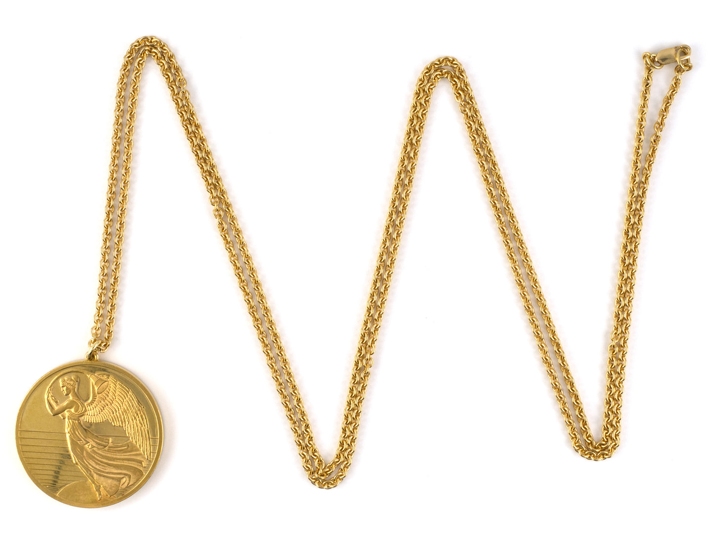 45644 - 24K Gold Angel in Relief Medallion Pendant