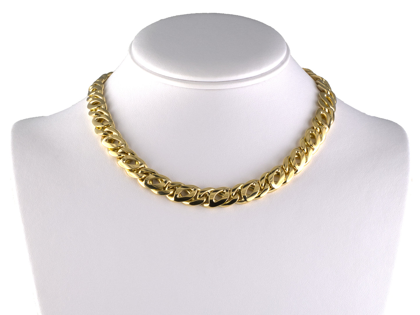 45646 - SOLD - Circa 1980s Cartier Italy Gold Oval Curb Link Necklace