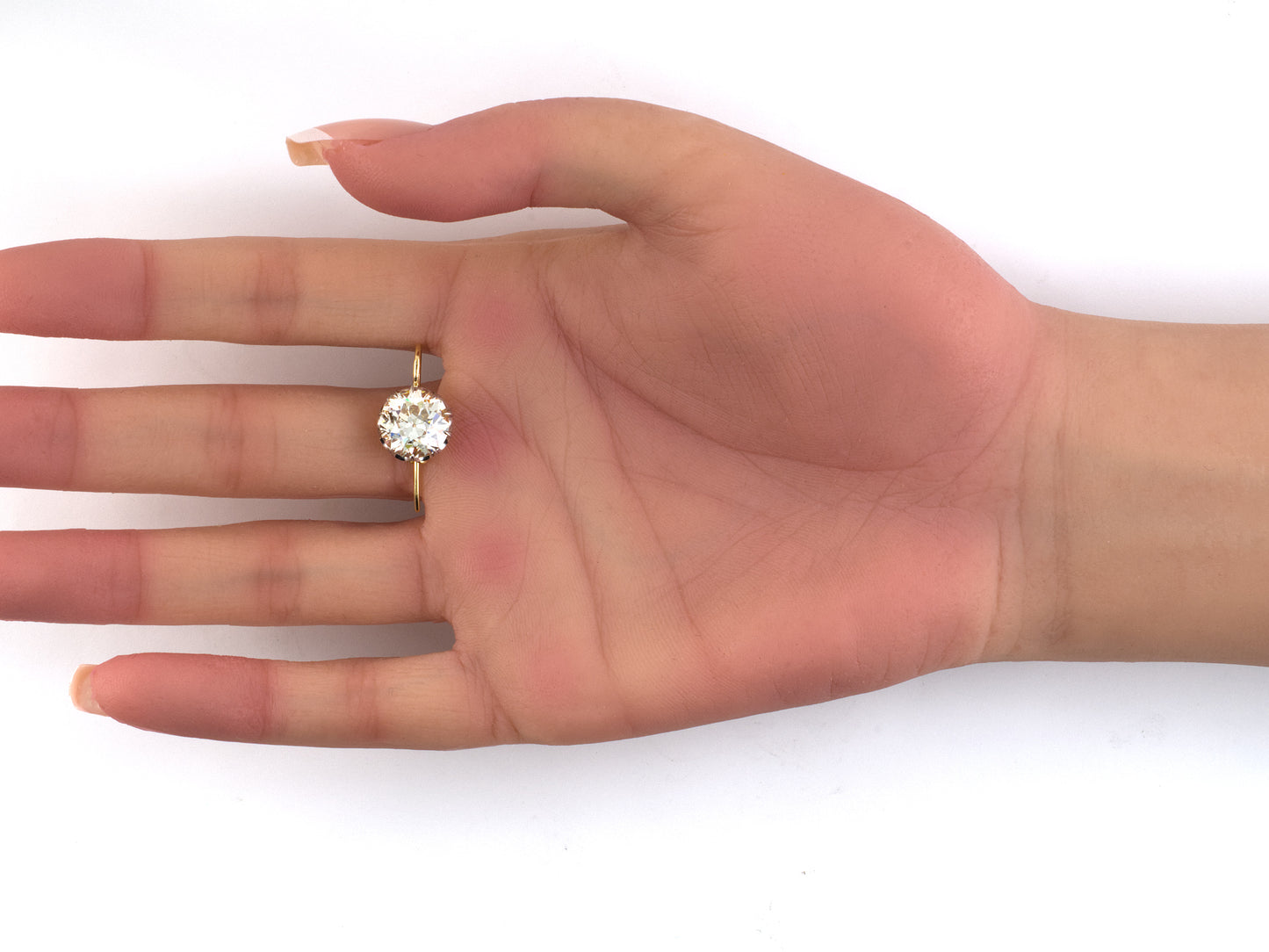 52488 - Edwardian Platinum Gold Diamond Earrings