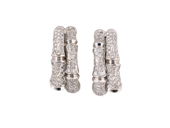 53196 - Cartier Gold Diamond Bamboo Earrings