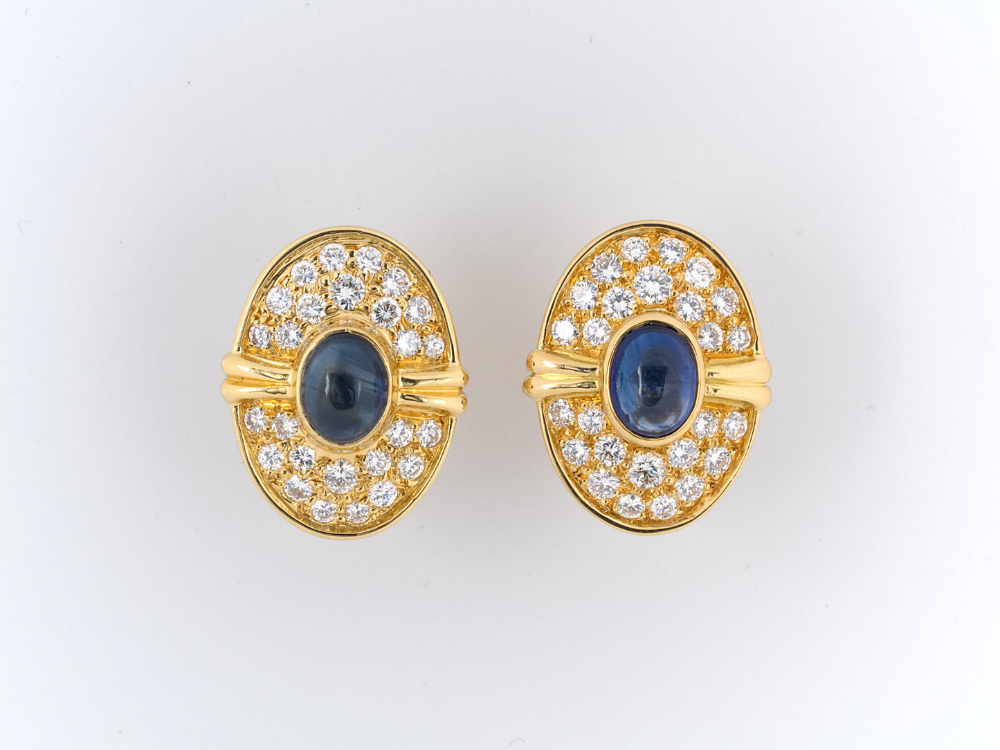 53758 - SOLD - Winston Gold Sapphire Diamond Earrings