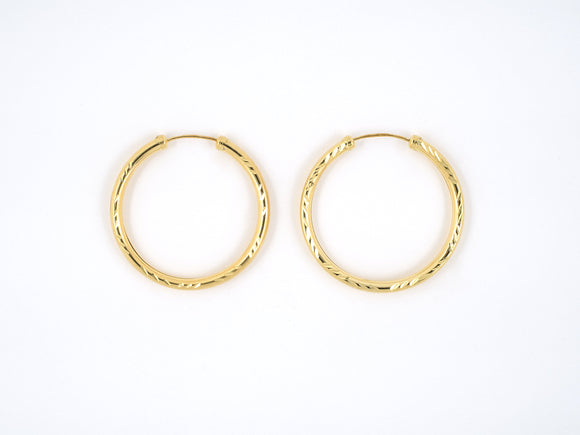 54179 - SOLD - Gold Hoop Earrings