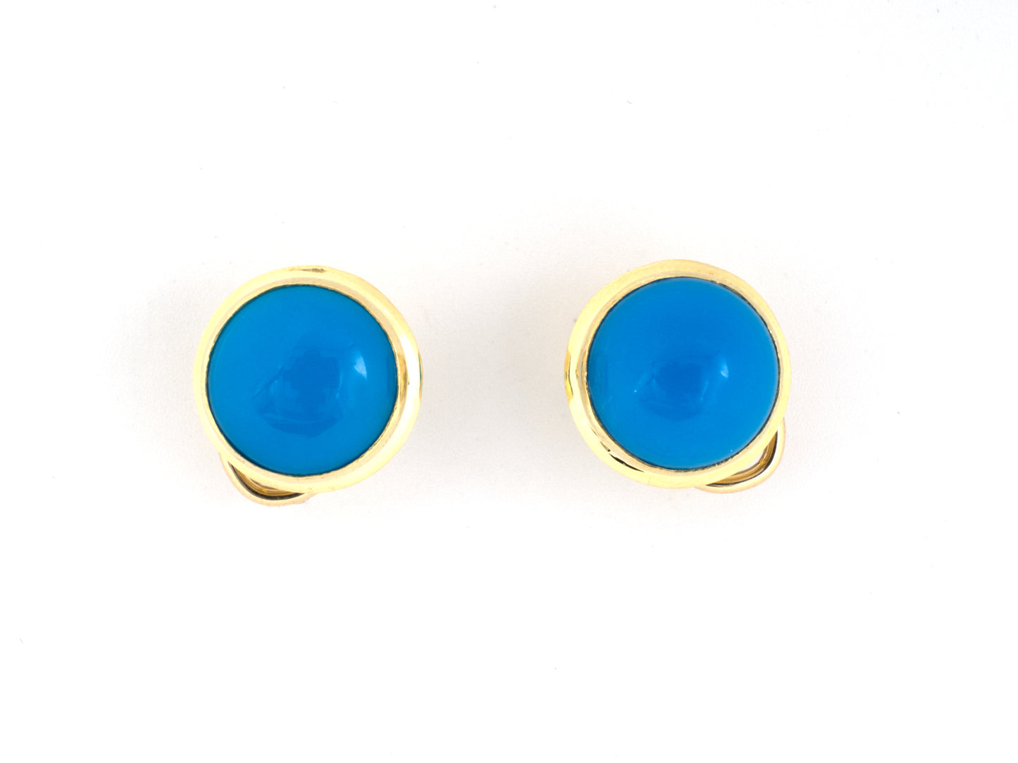 54299 - SOLD - Gold Turquoise Earrings