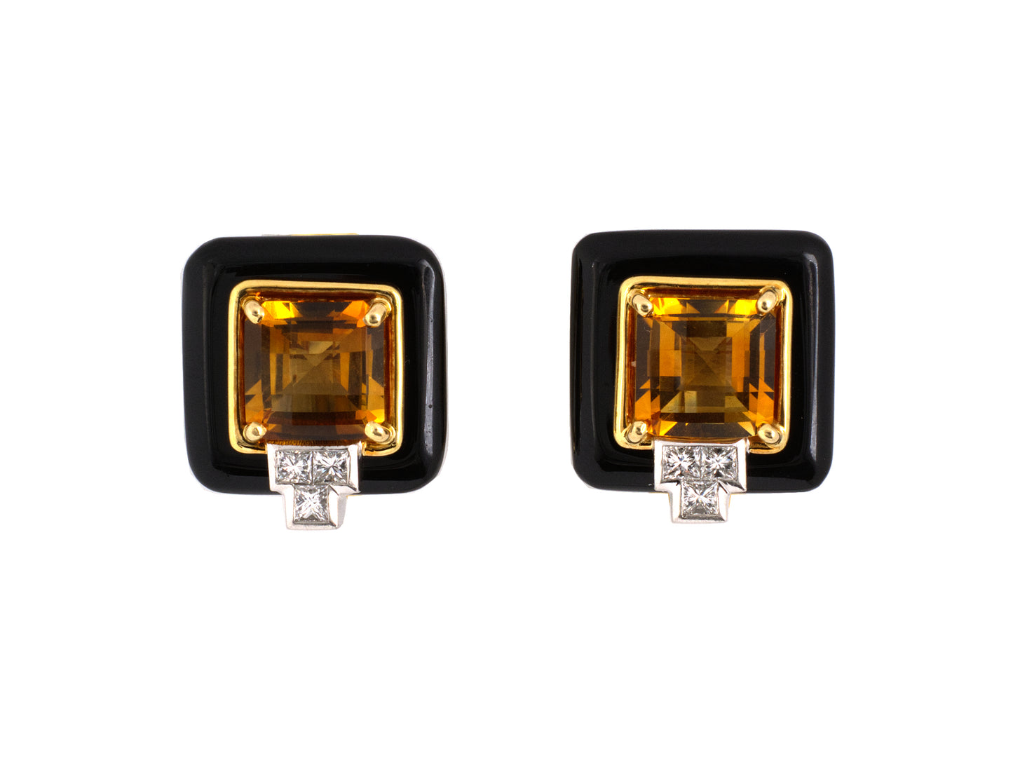 54305 - SOLD - Platinum Gold Diamond Bondanza Earrings