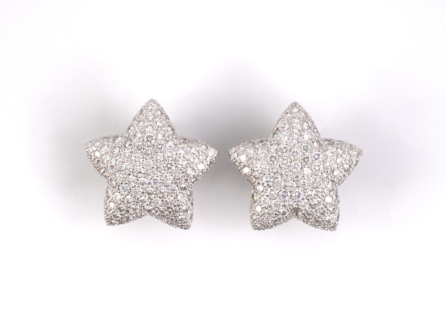 54312 - Gold Diamond Domed Pave Star Earrings