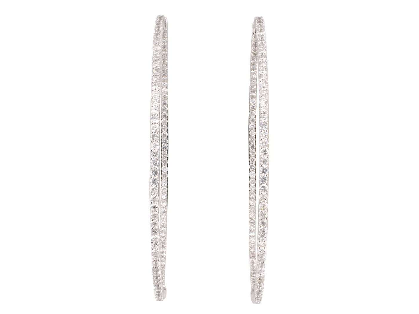 54361 - Gold Diamond Round Hoop Earrings