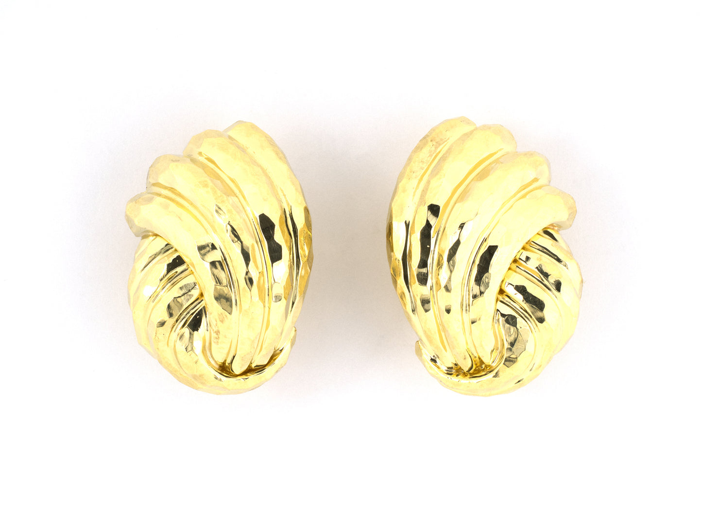 54380 - SOLD - Dunay Gold Swirl Faceted Earrings