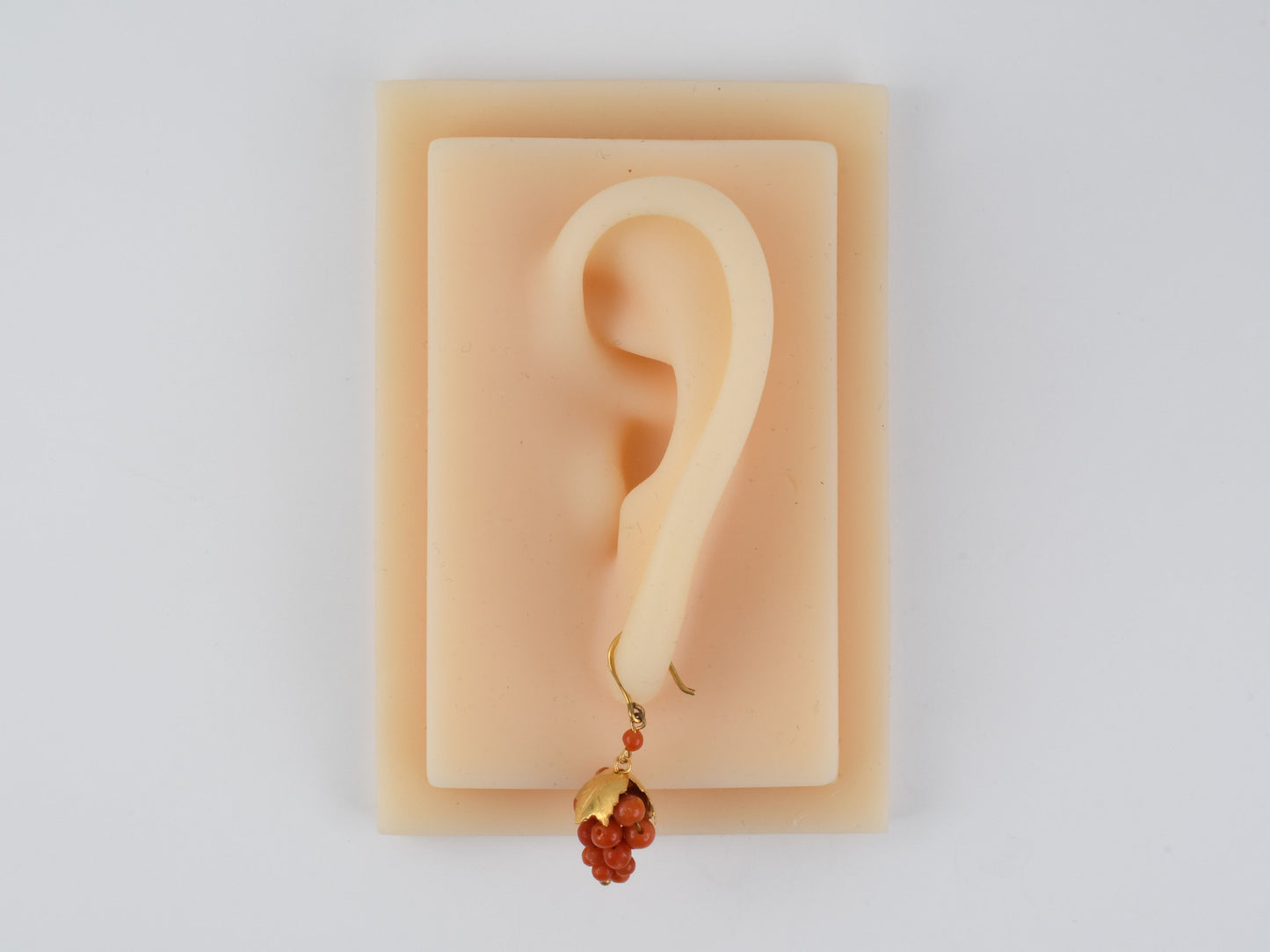 54386 - SOLD - Gold Filled Coral Bunch of Grapes Earrings