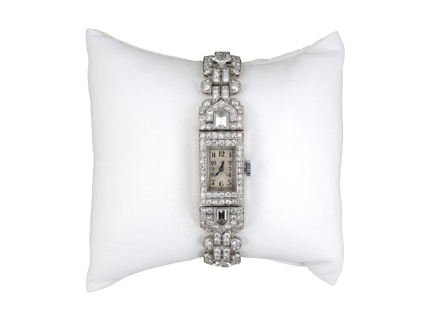 61387 - Art Deco Kreisler Platinum Diamond Open Work Quartz Watch