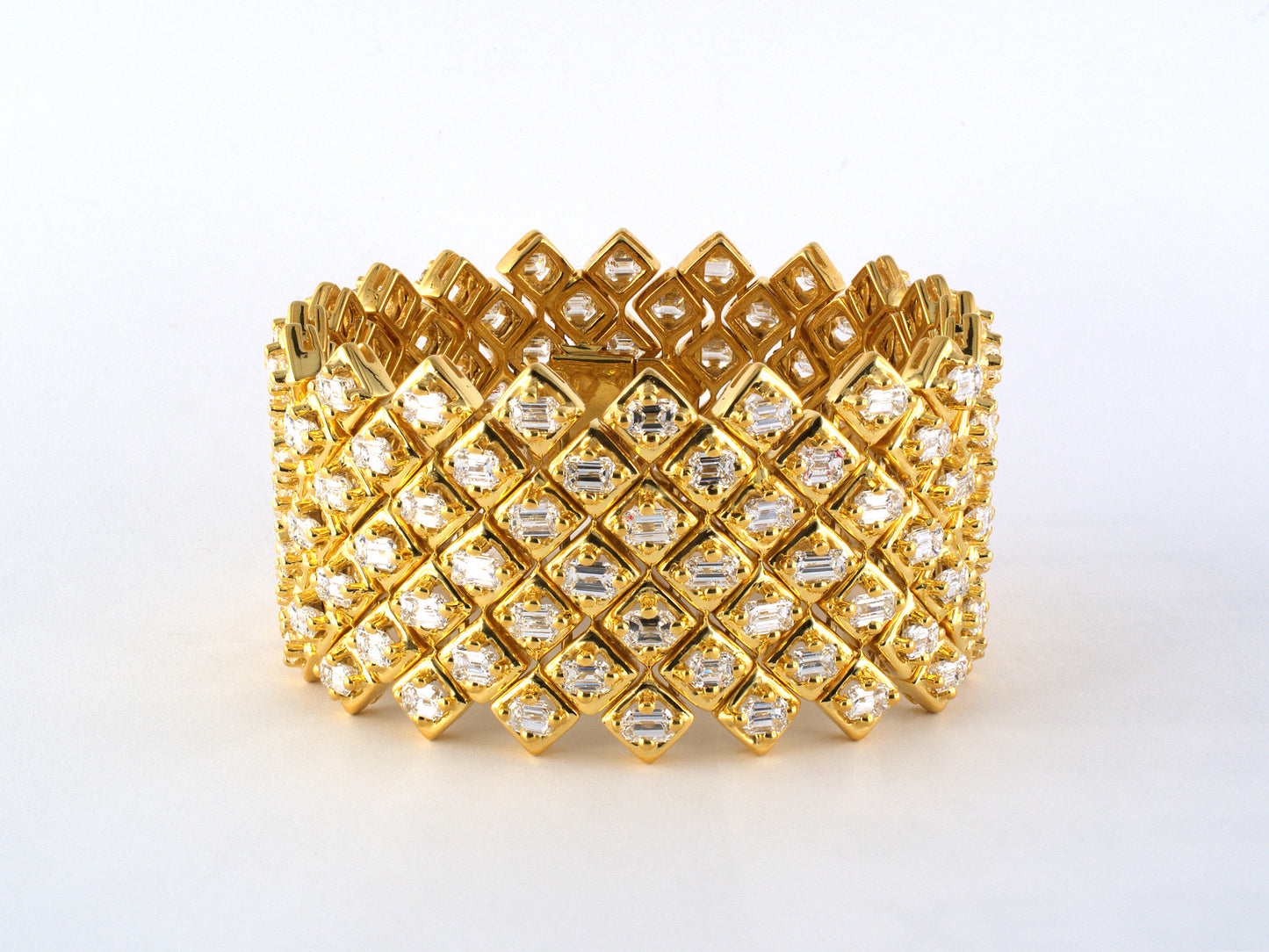 72529 - Gold Diamond 7-Row Flexible Bracelet
