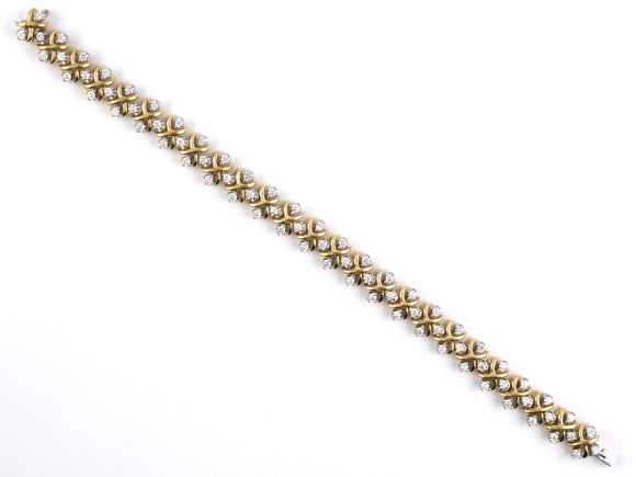 73537 - Schlumberger Tiffany LYNN Gold Platinum Diamond Bracelet