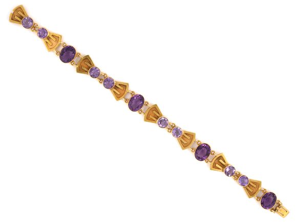 73575 - SOLD - Art Nouveau Gold Amethyst Bracelet