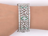 73812 - Art Deco Platinum Diamond Emerald Bracelet
