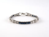 73837 - Art Deco Platinum Diamond Sapphire Bracelet
