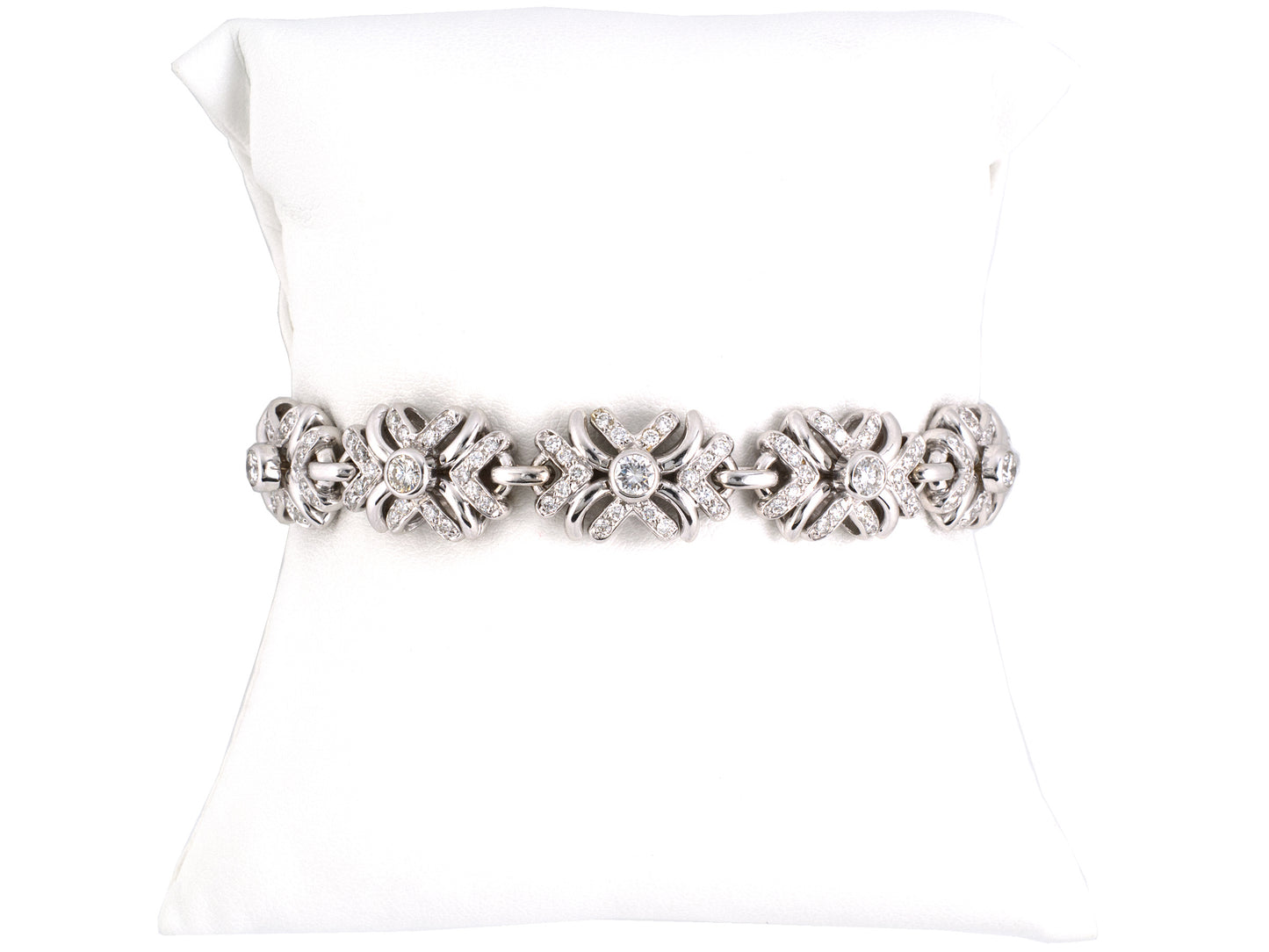 73868 - Gold Diamond "X" Link Bracelet