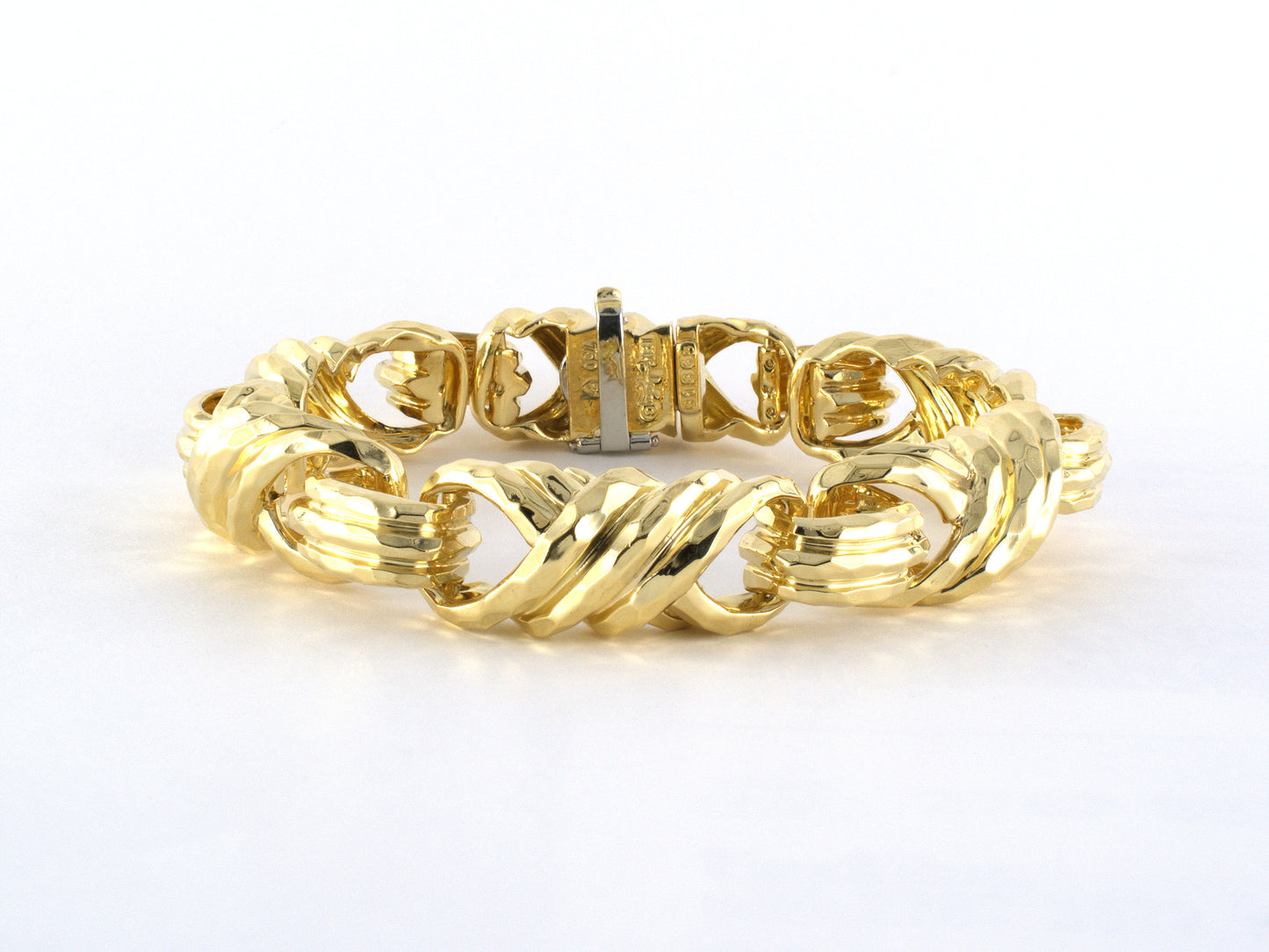 73912 - Dunay Gold Faceted Link Woven Bracelet