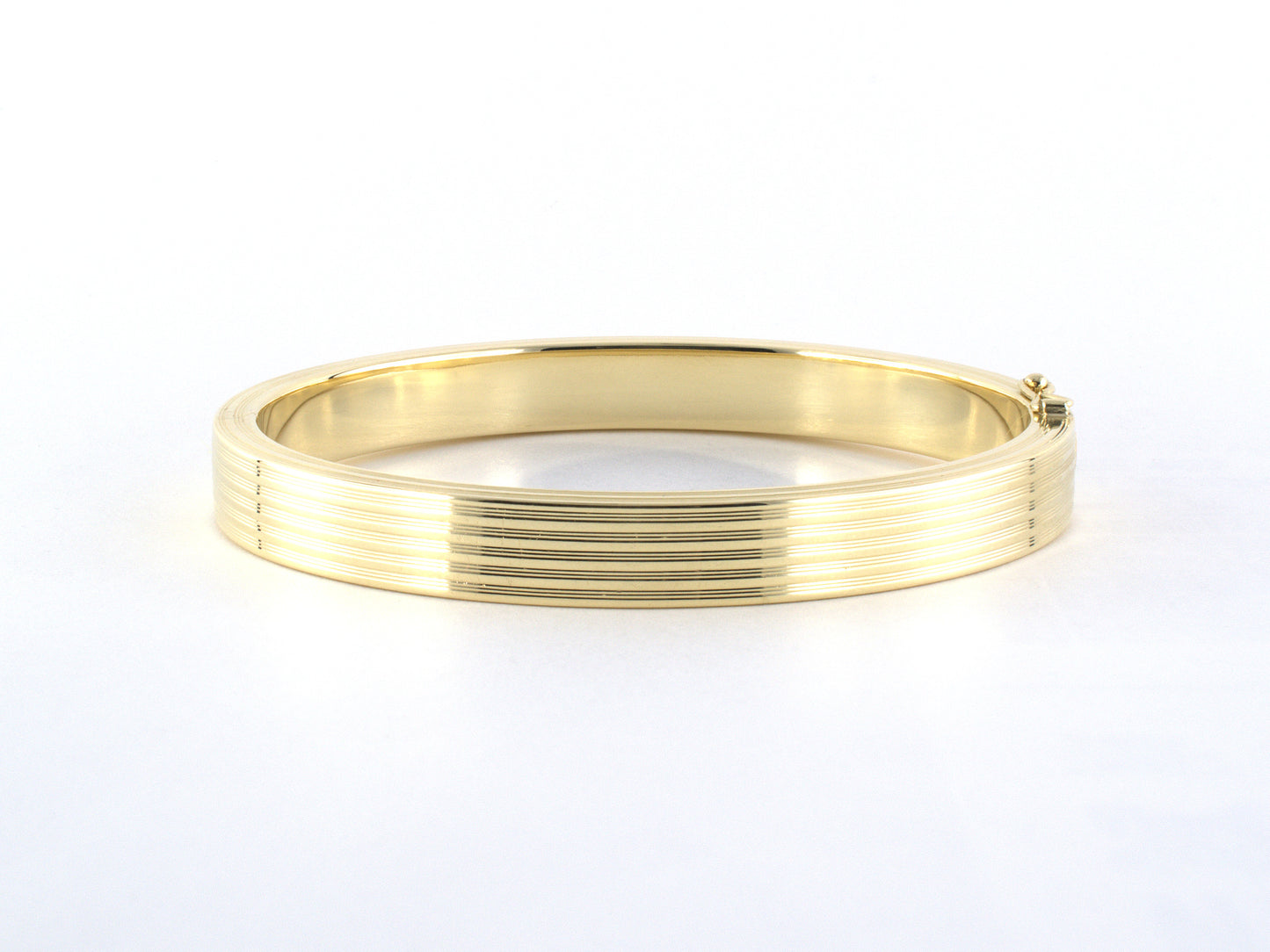 73919 - SOLD - Circa 1950 Gold Hollow Hinged Bangle Bracelet