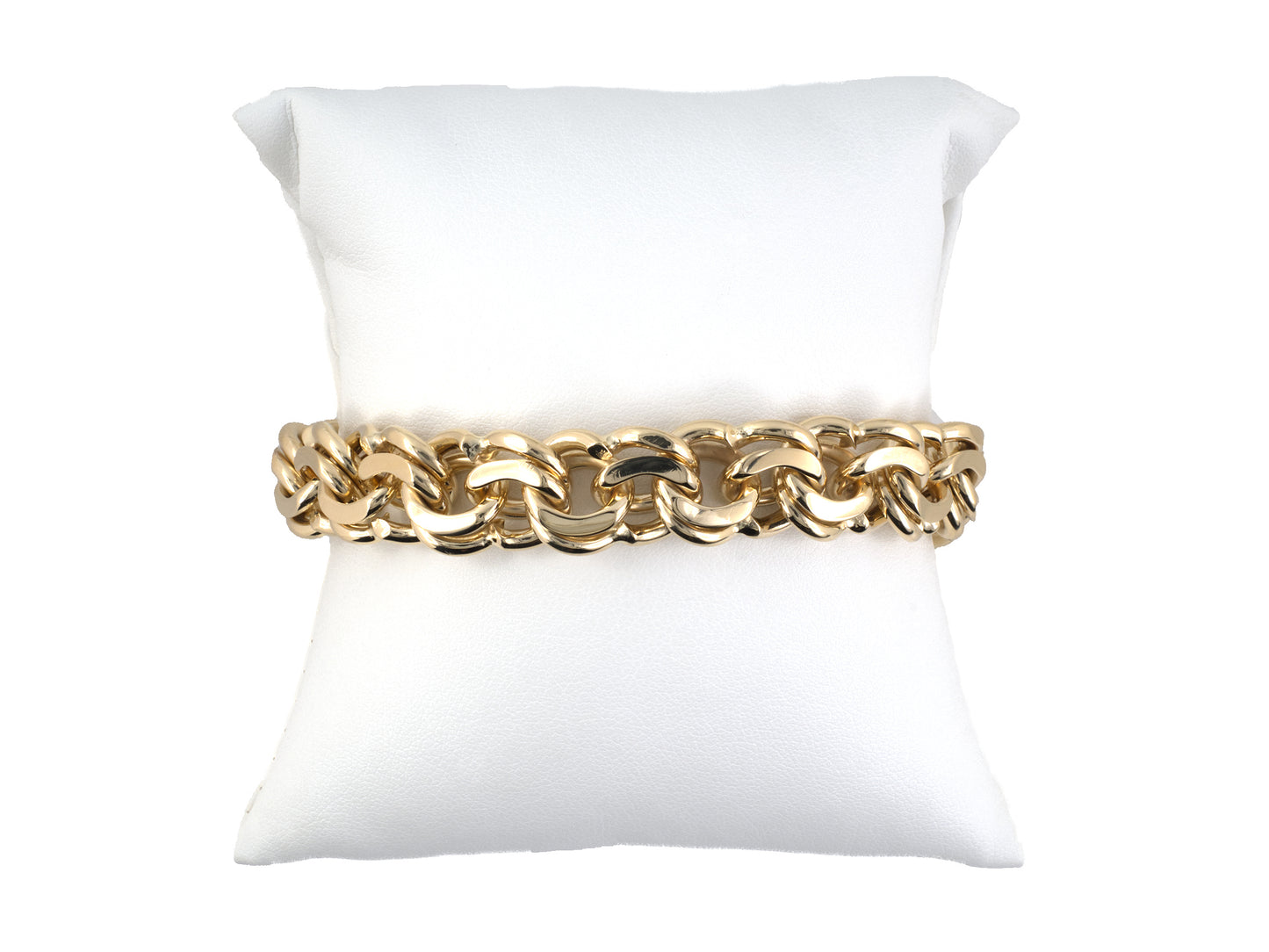 73949 - Gold Double Spiral Curb Link Bracelet