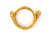 77502                - Victorian Etruscan Revival Gold Woven Mesh Tubular Bangle Bracelet