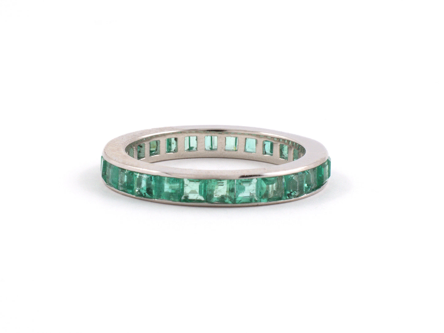 902100 - SOLD - Platinum Emerald Eternity Ring