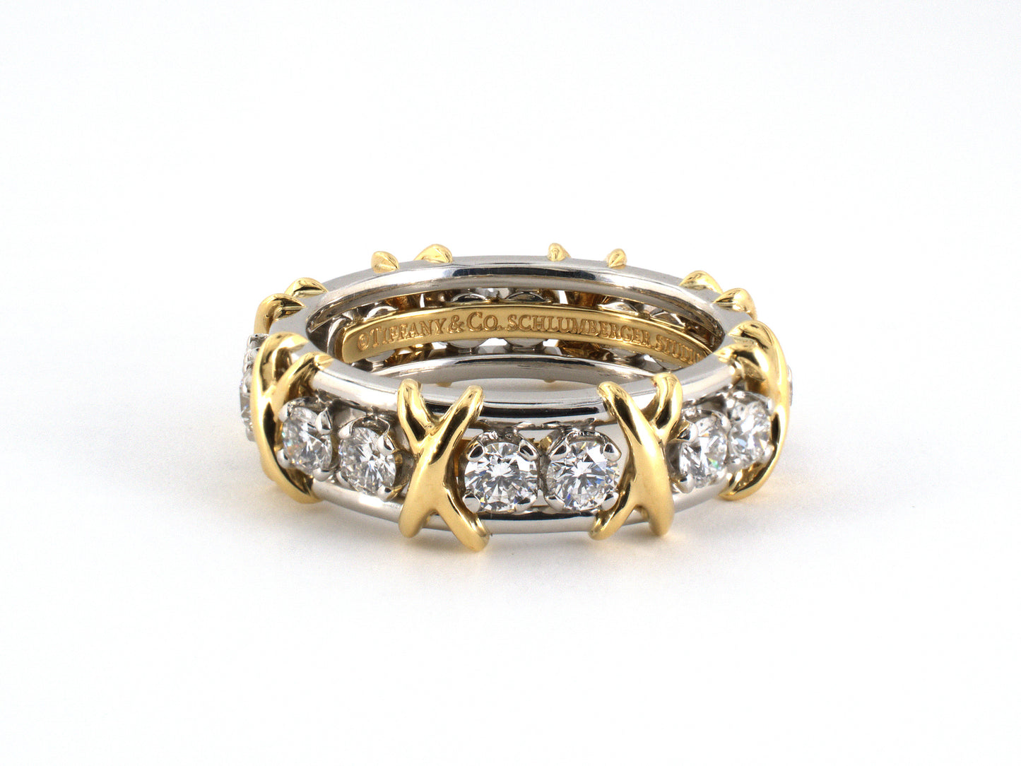 902245 - Gold Diamond Tiffany Schlumberger Signature X Eternity Ring