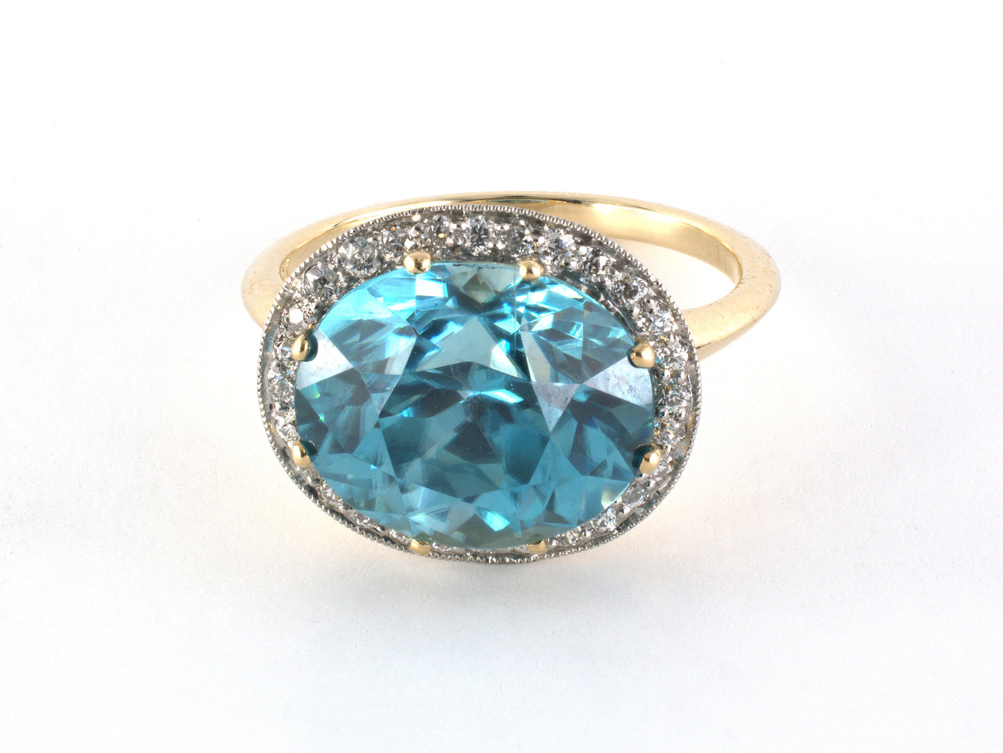 902265 - SOLD - Edwardian Platinum Gold Zircon Diamond Ring