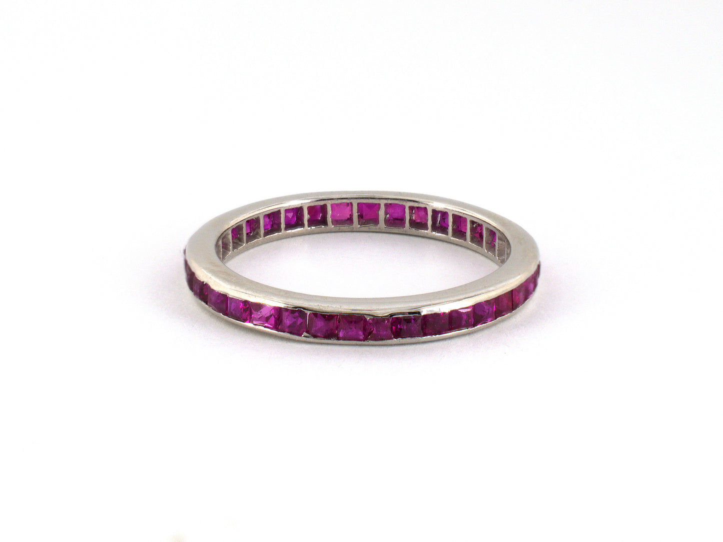 902332 - SOLD - Platinum Calibre Ruby Eternity Ring