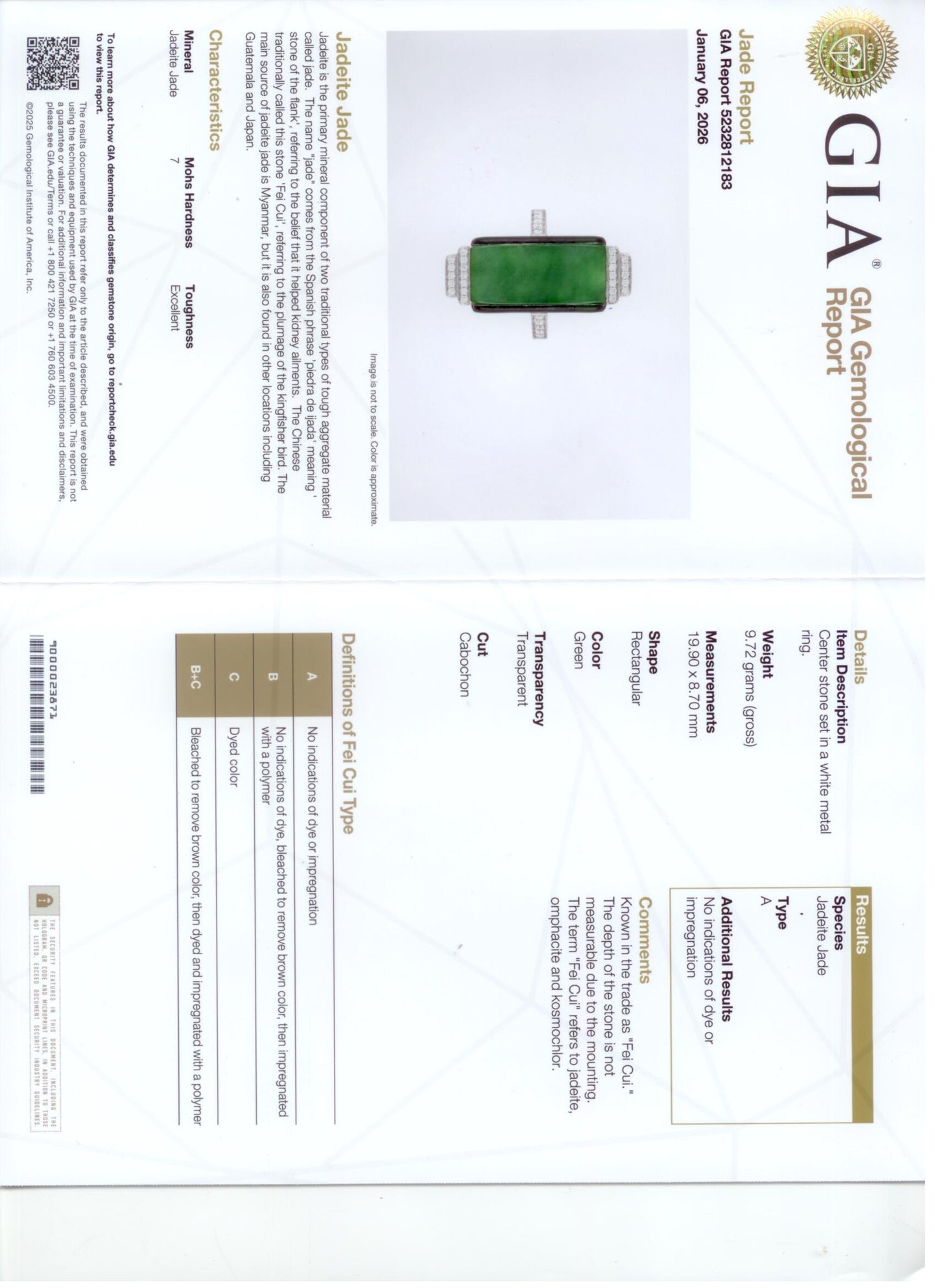 902335 - Platinum Gold GIA Jadeite Diamond Black Enamel Dinner Ring