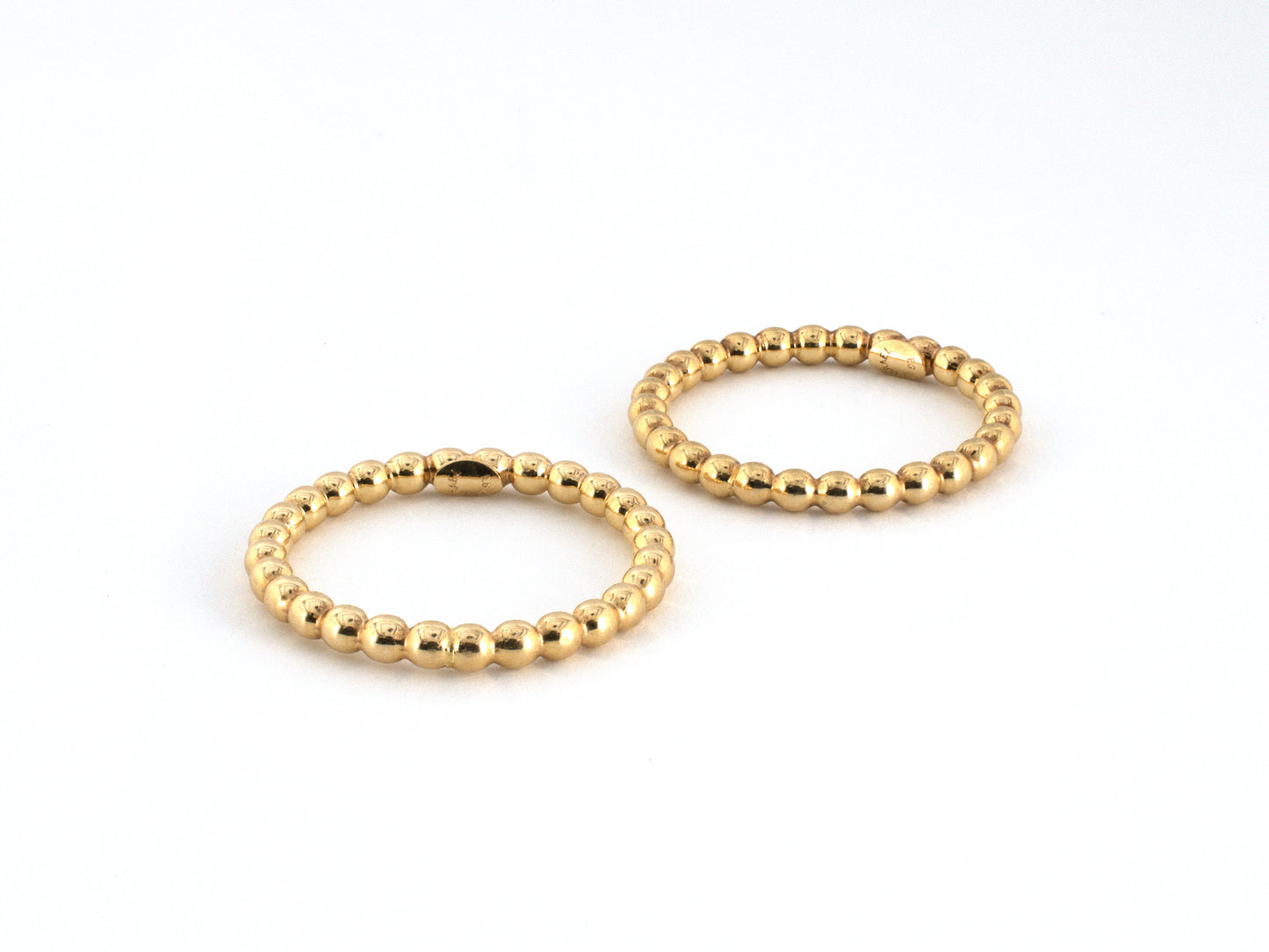 902376 - Set of Gold Beaded Wedding-Band Rings