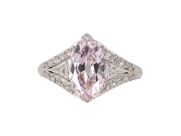 97586 - Edwardian Platinum GIA Diamond Engagement Ring